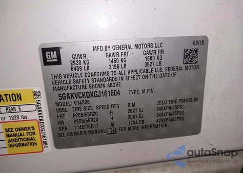 2016 Buick Enclave Premium из США, поврежденный, VIN 5GAKVCKDXGJ161604